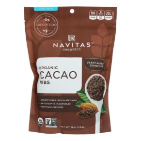 Navitas Naturals Cacao Nibs, Organic, Raw, 16 Oz, Case Of 6