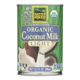 Native Forest Organic Light Milk, Coconut, Case Of 12, 13.5 Fl Oz.