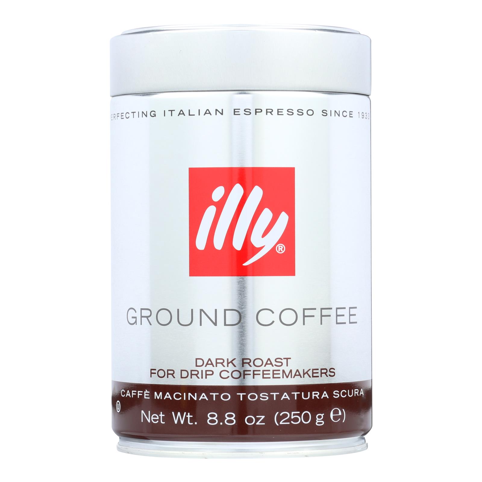 Illy Caffe Coffee Coffee, Drip, Ground, Dark Roast, 8.8 Oz, Case Of 6