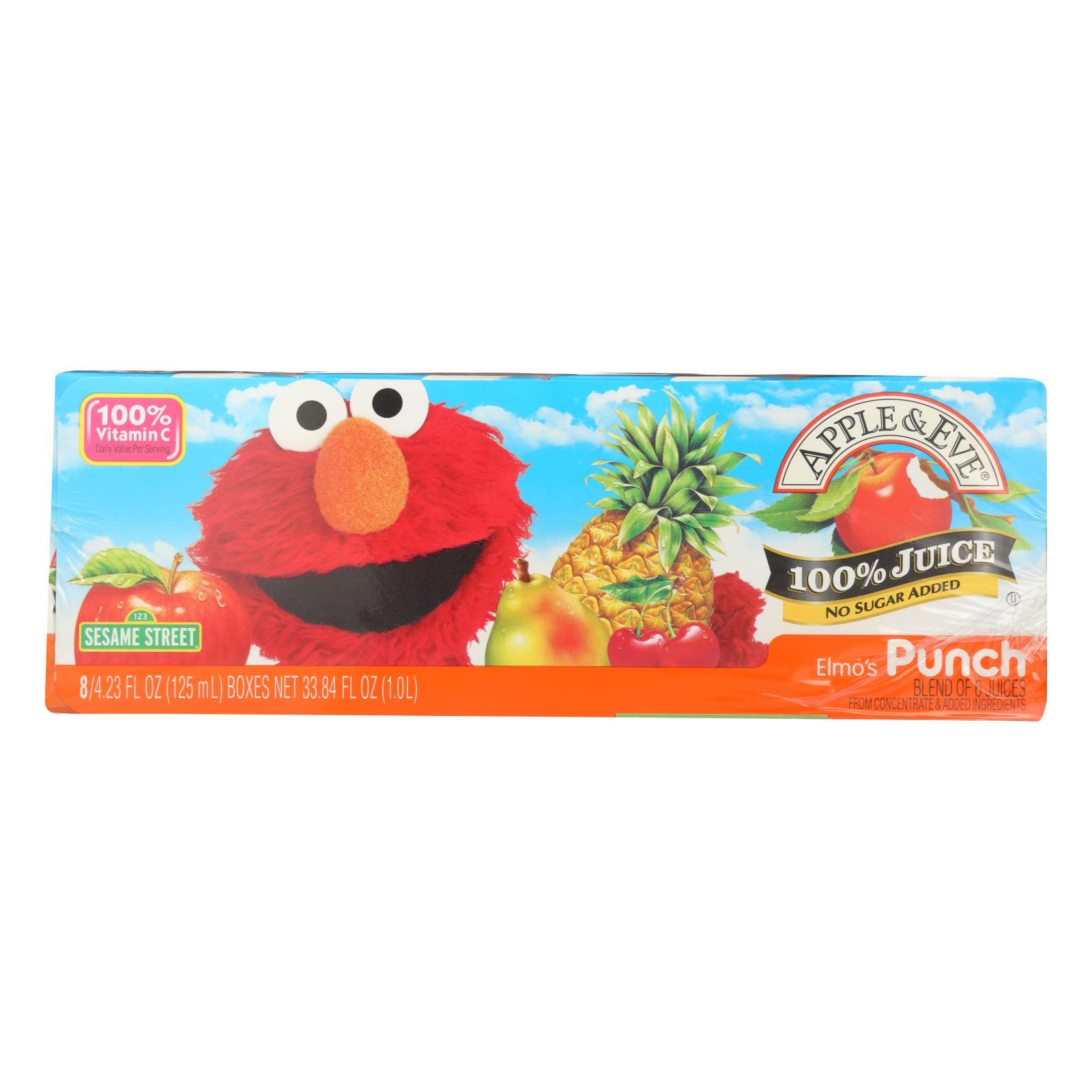 Apple And Eve Sesame Street Juice Elmo's Punch, Case Of 6, 6 Bags