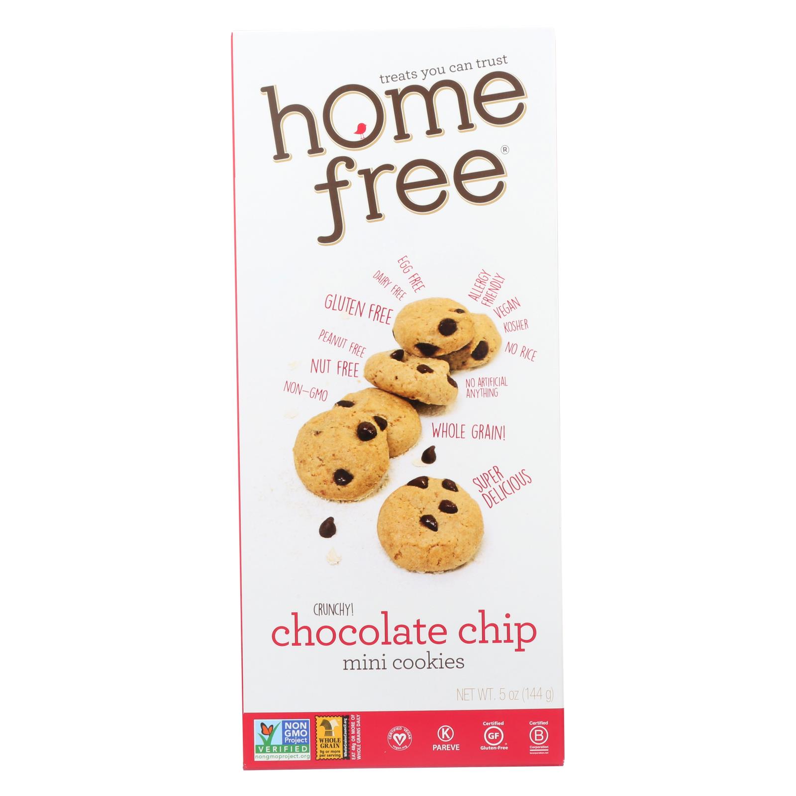 Homefree, Gluten Free Mini Cookies, Chocolate Chip, Case Of 6, 5 Oz.