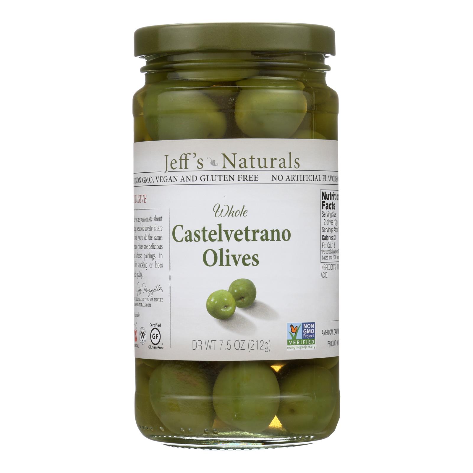 Jeff's Natural Jeff's Natural Castelvetrano Olives, Castelvetrano, Case Of 6, 7.5 Oz.