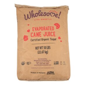 Wholesome Sweeteners Cane Sugar Organic And Natural, Single Bulk Item, 50lb