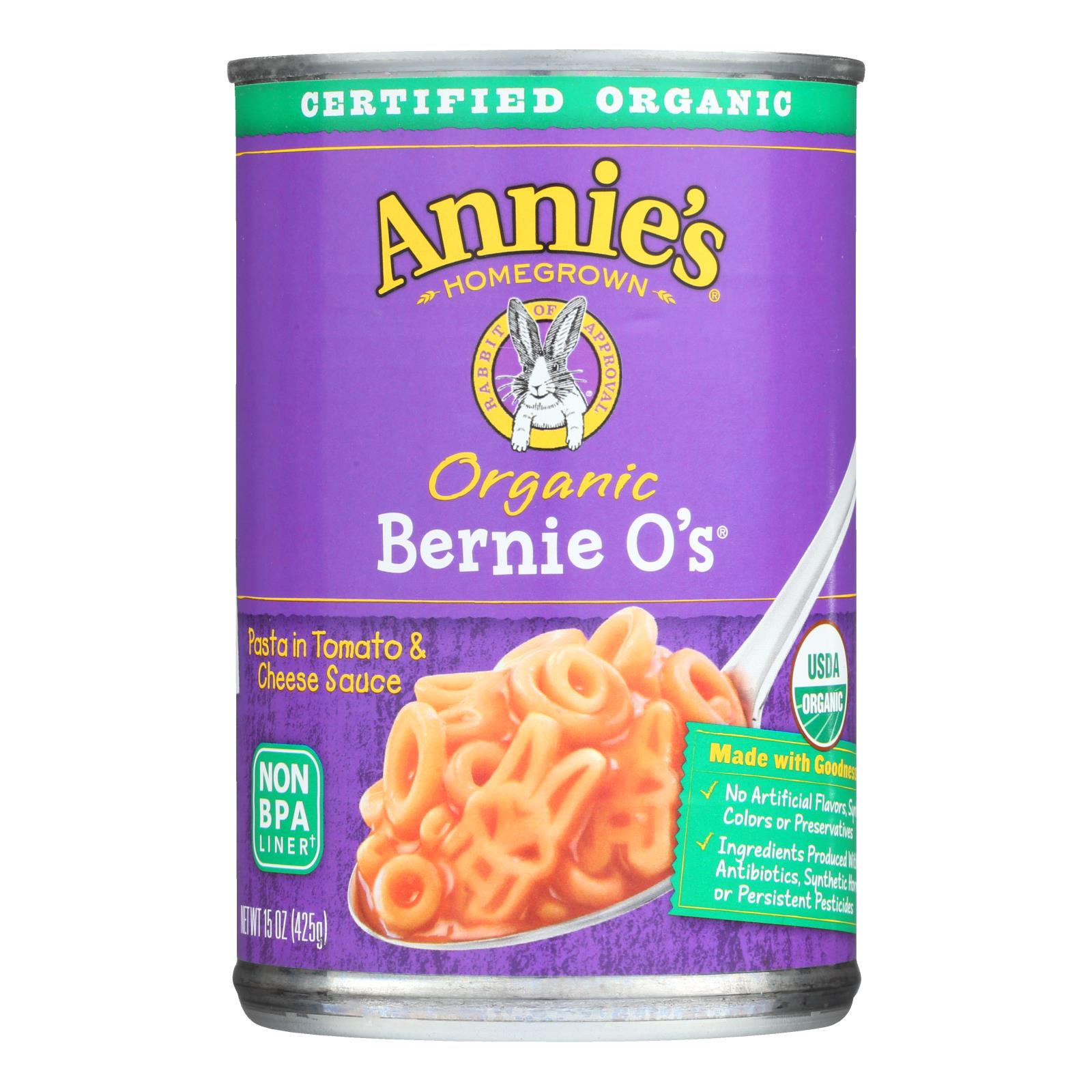 Annie's Homegrown Organic Bernie O?s Pasta In Tomato And Cheese Sauce, Case Of 12, 15 Oz.