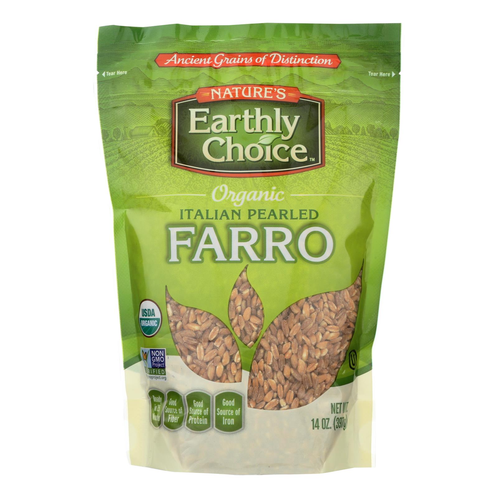 Nature's Earthly Choice Pearled Farro, Italian, Case Of 6, 14 Oz.