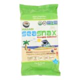 Seasnax Premium Roasted Seaweed Snacks, Wasabi, Case Of 24, 0.18 Oz.
