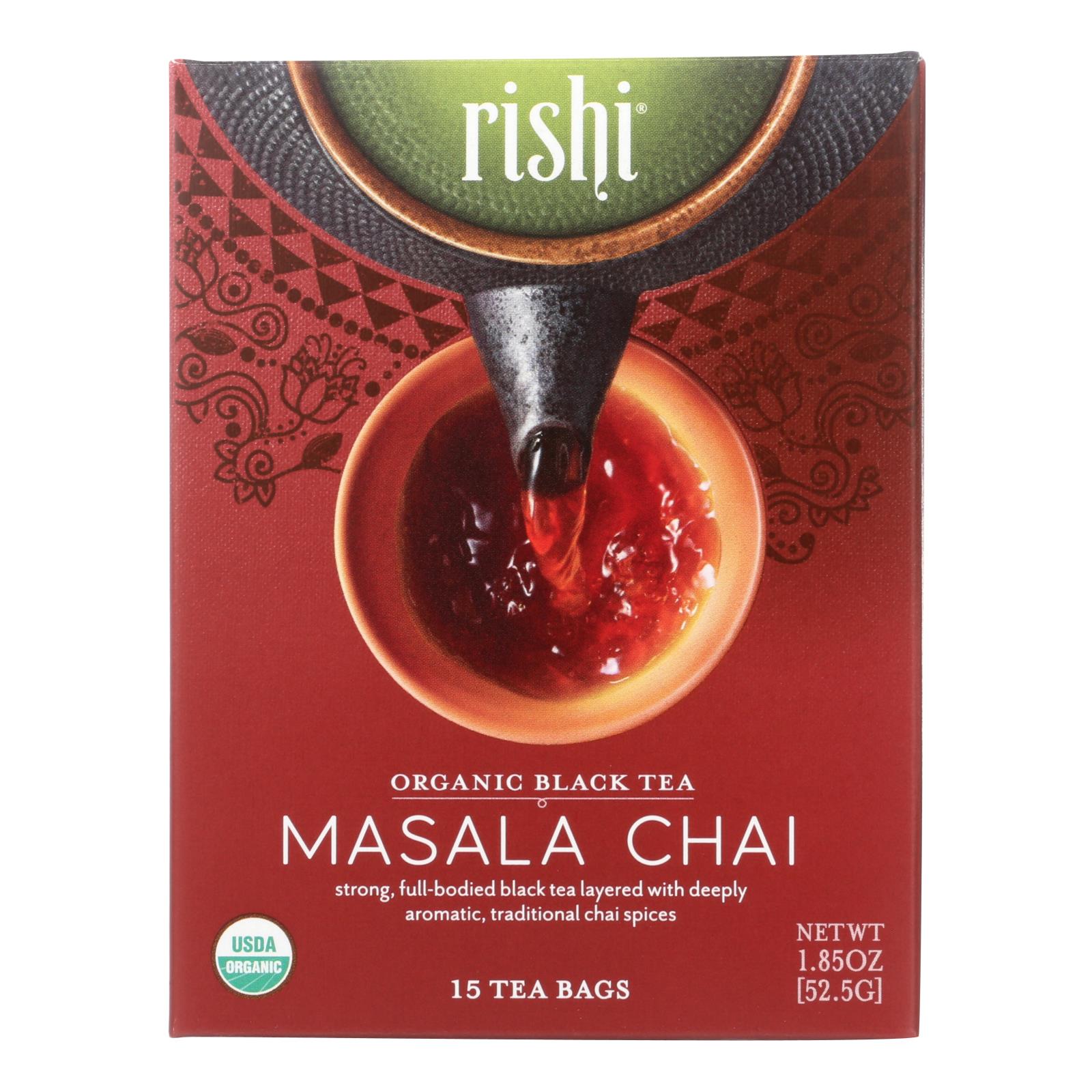 Rishi Organic Tea, Masala Chai, Case Of 6, 15 Bags