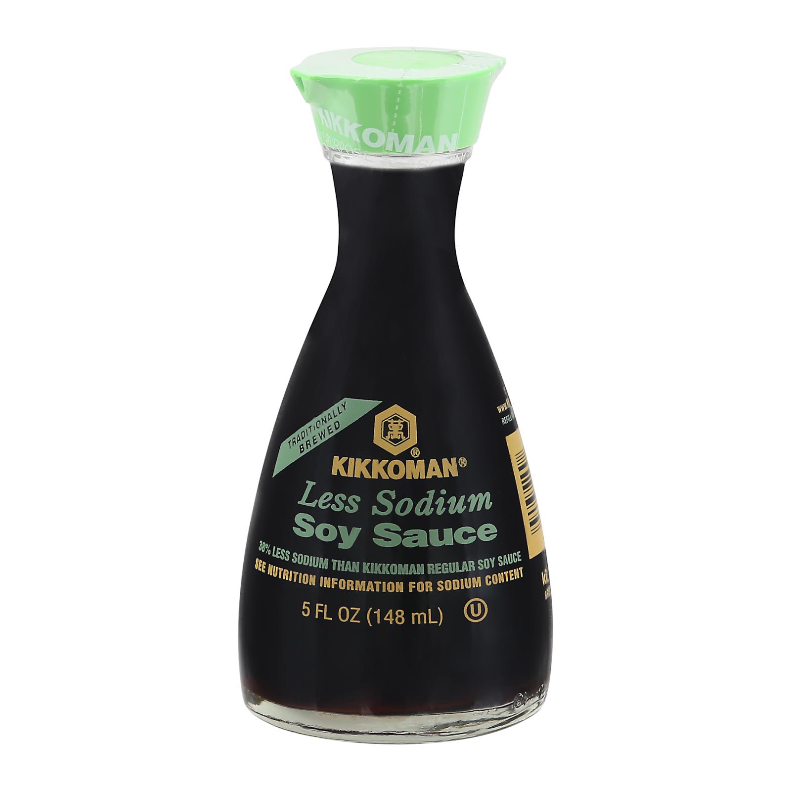Kikkoman Soy Sauce, Less Sodium, Case Of 12, 5 Oz.