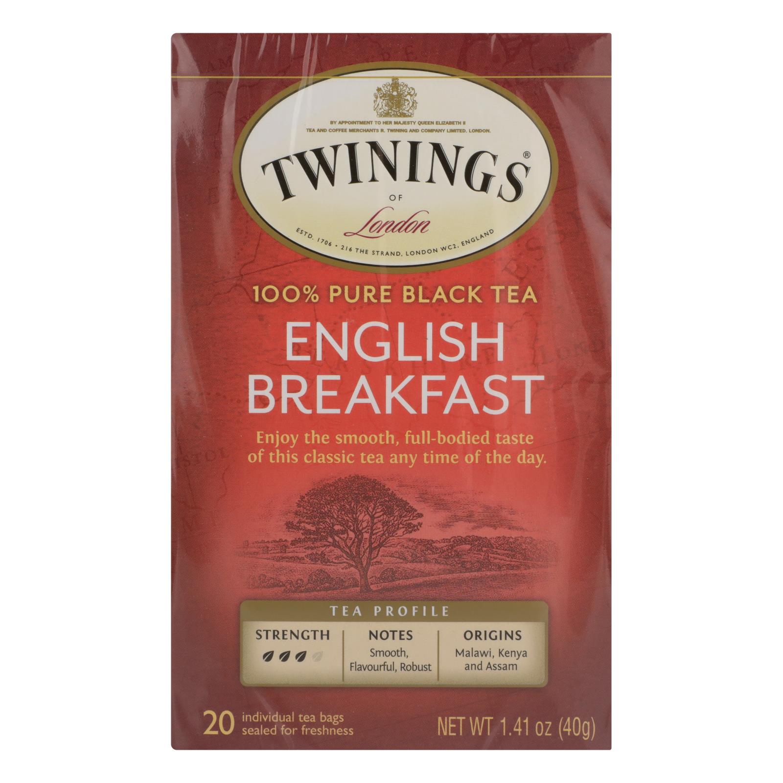Twinings Tea English Breakfast Tea, Black Tea, Case Of 6, 20 Bags
