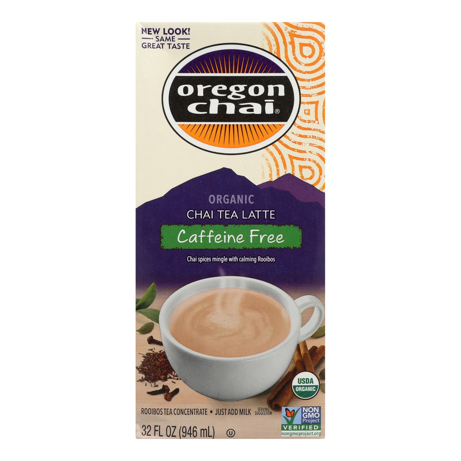 Oregon Chai Tea Latte Concentrate, Caffeine Free, Case Of 6, 32 Fl Oz.