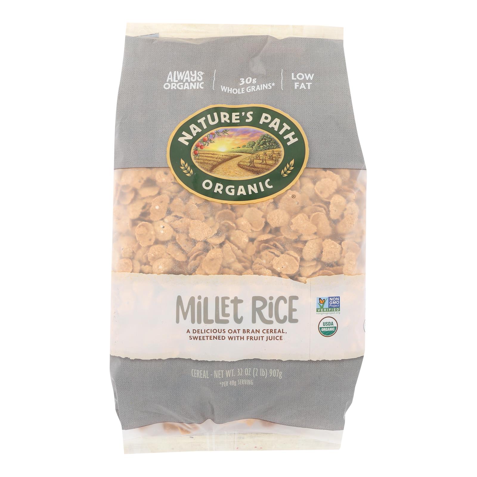 Nature's Path Organic Millet Rice Oat-bran Flakes Cereal, Case Of 6, 32 Oz.
