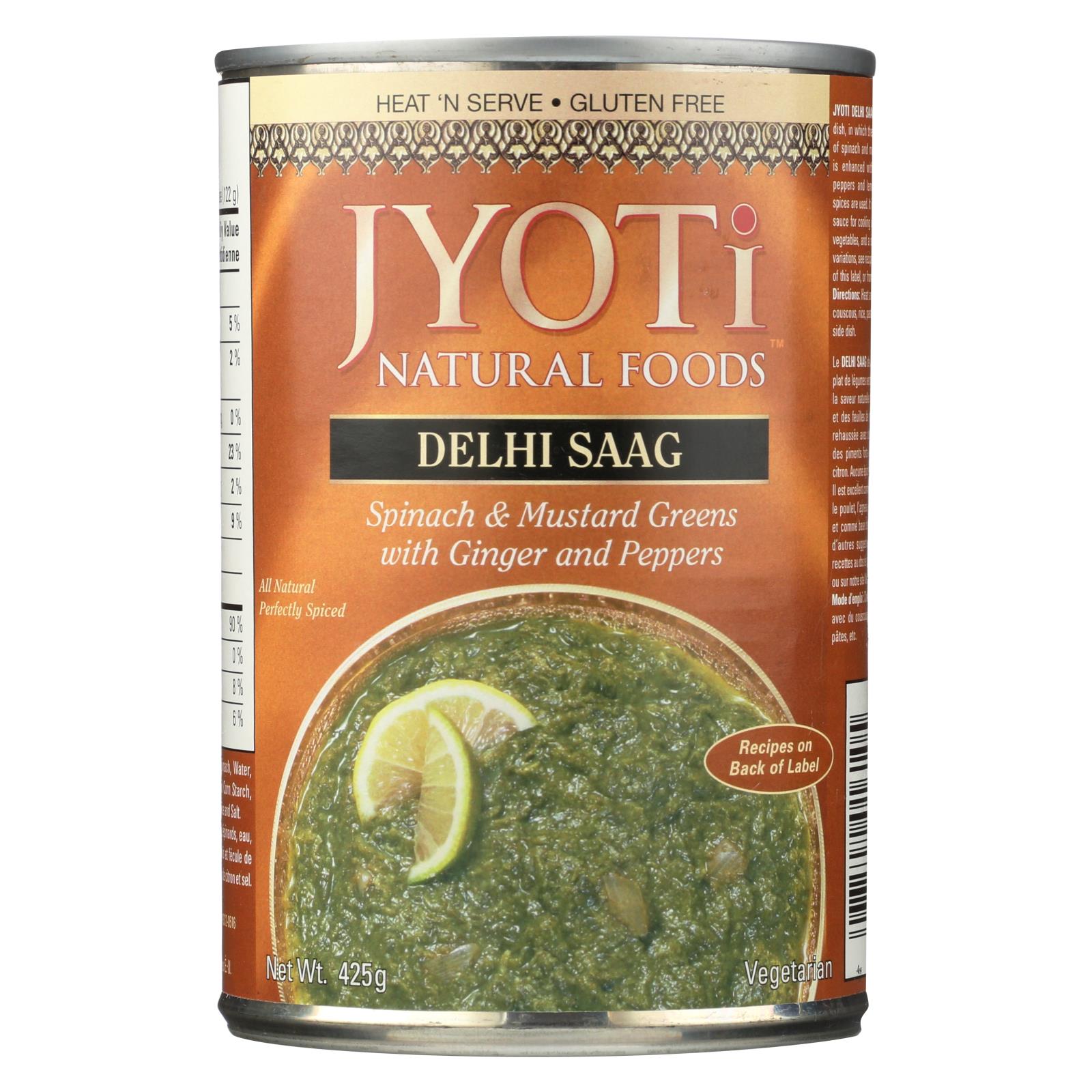 Jyoti Cuisine India Delhi Saag, Case Of 12, 15 Oz.