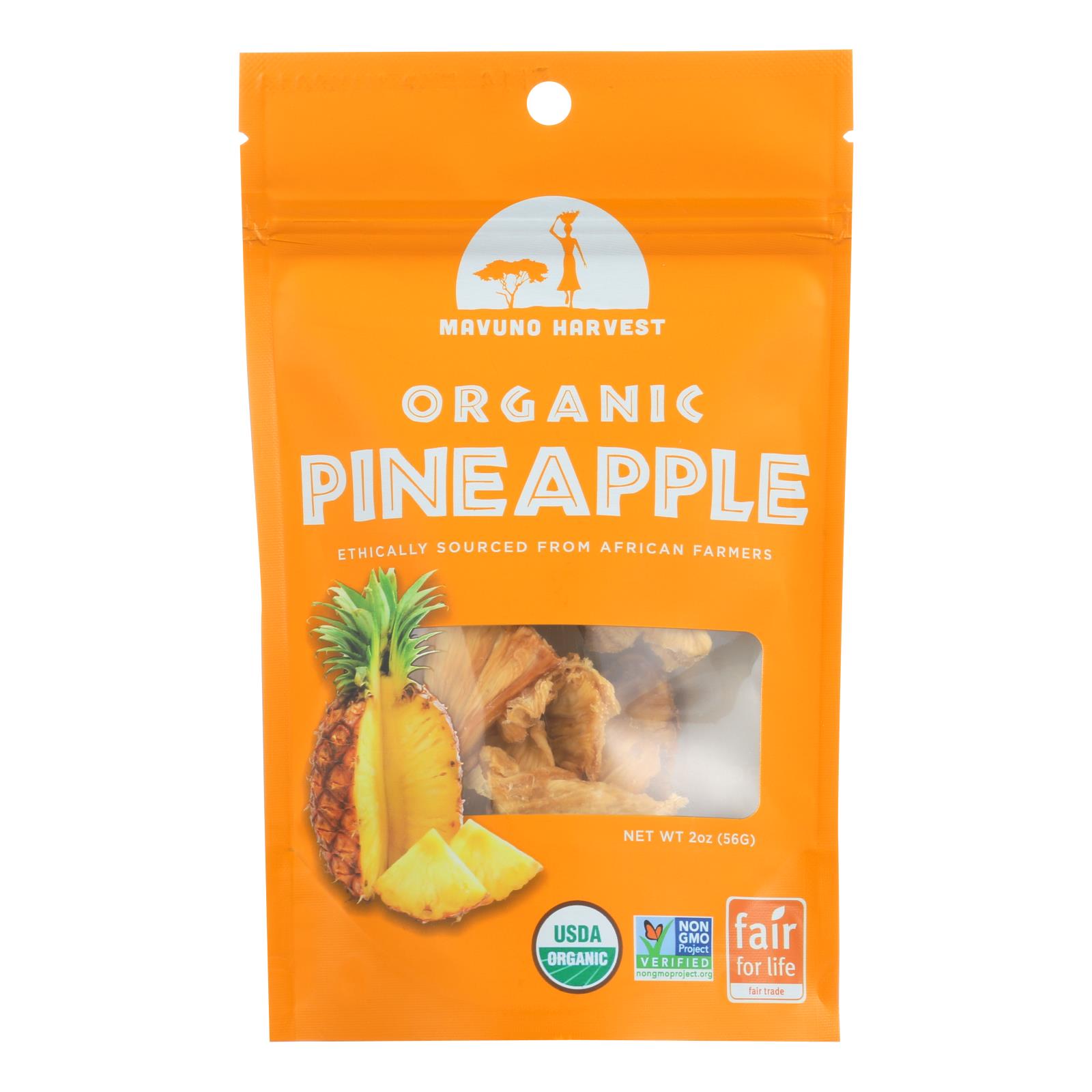 Mavuno Harvest Gluten, Free Dried Pineapple, Case Of 6, 2 Oz.