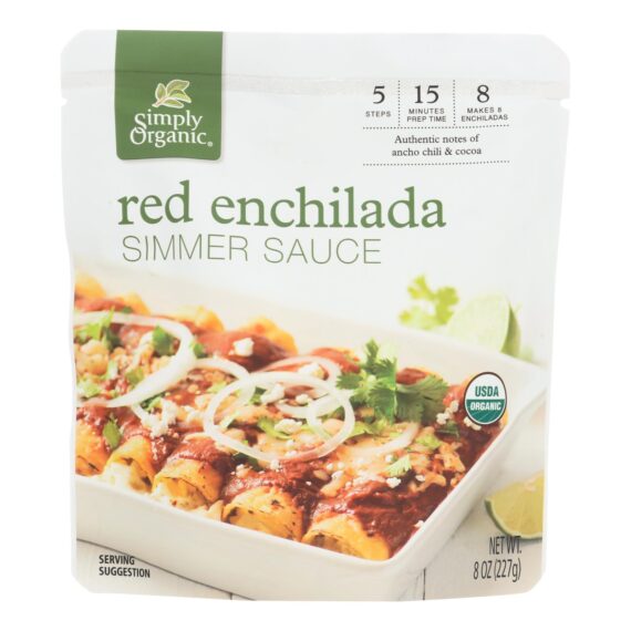 Simply Organic Simmer Sauce, Organic, Red Enchilada, Case Of 6, 8 Oz