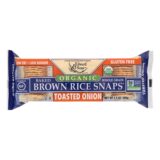 Edward And Sons Brown Rice Snaps, Toasted Onion, Case Of 12, 3.5 Oz.