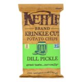 Kettle Brand Krinkle Cut Potato Chips, Dill Pickle, Case Of 15, 5 Oz.