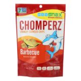 Seasnax Chomperz Crunchy Seaweed Chips, Barbecue, Case Of 8, 1 Oz.