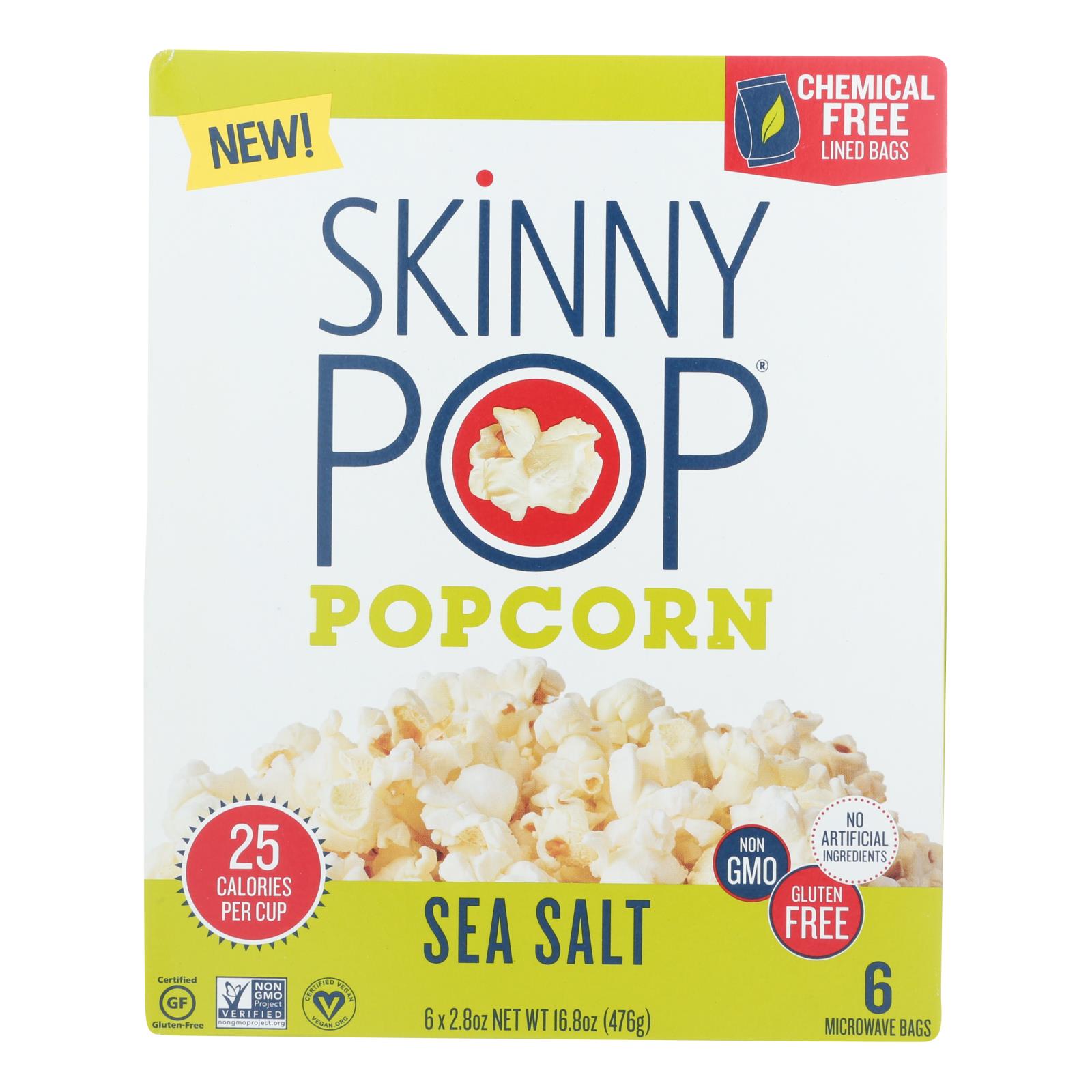 Skinnypop Popcorn - Popcorn Mirco Sea Salt - Case Of 6 - 6-2.8 Oz