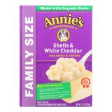 Annie's Homegrown Family Size Shells And White Cheddar Mac And Cheese, Case Of 6, 10.5 Oz.