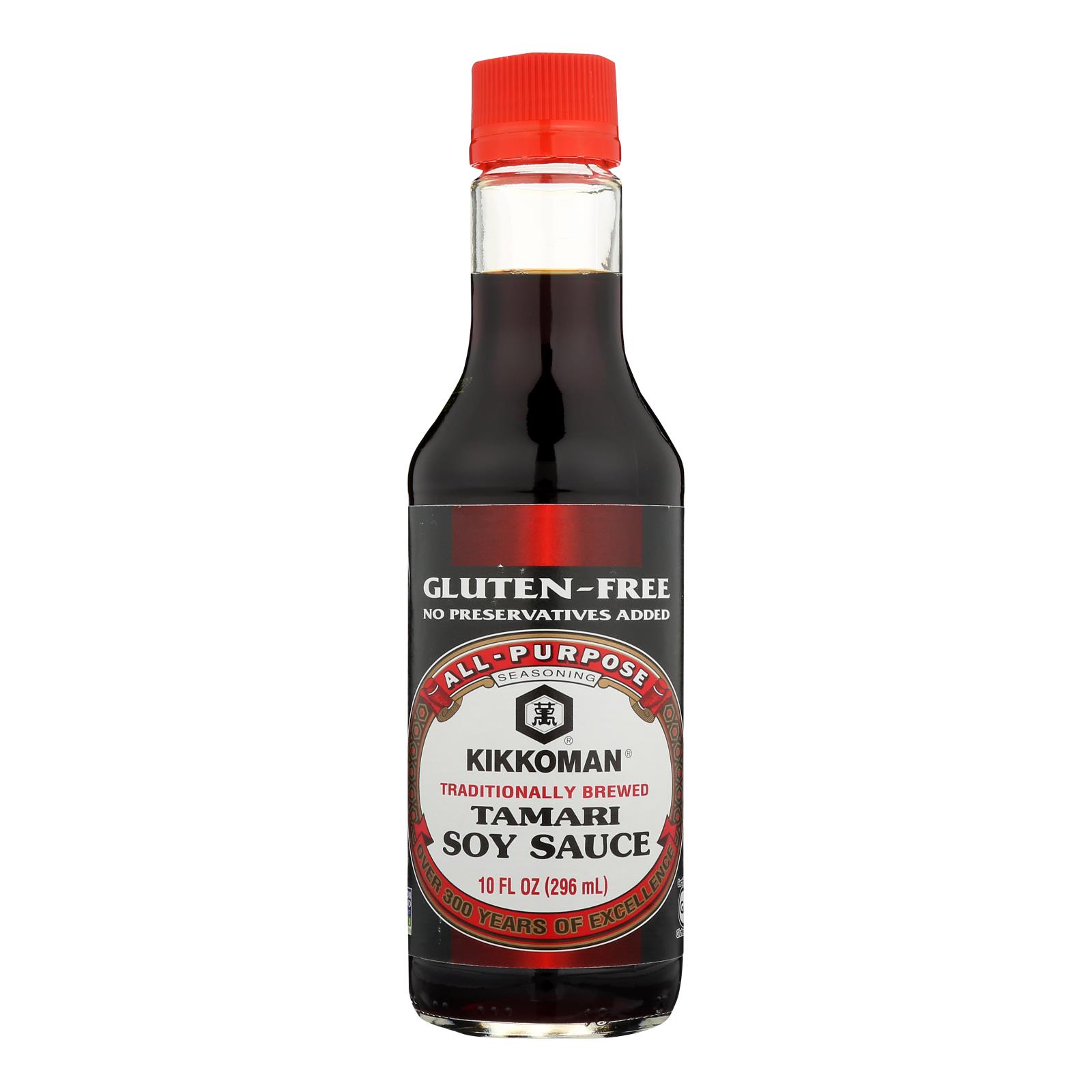 Kikkoman Tamari Soy Sauce, Naturally Brewed, Case Of 6, 10 Fl Oz