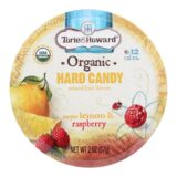 Torie And Howard Organic Hard Candy, Lemon And Raspberry, 2 Oz, Case Of 8