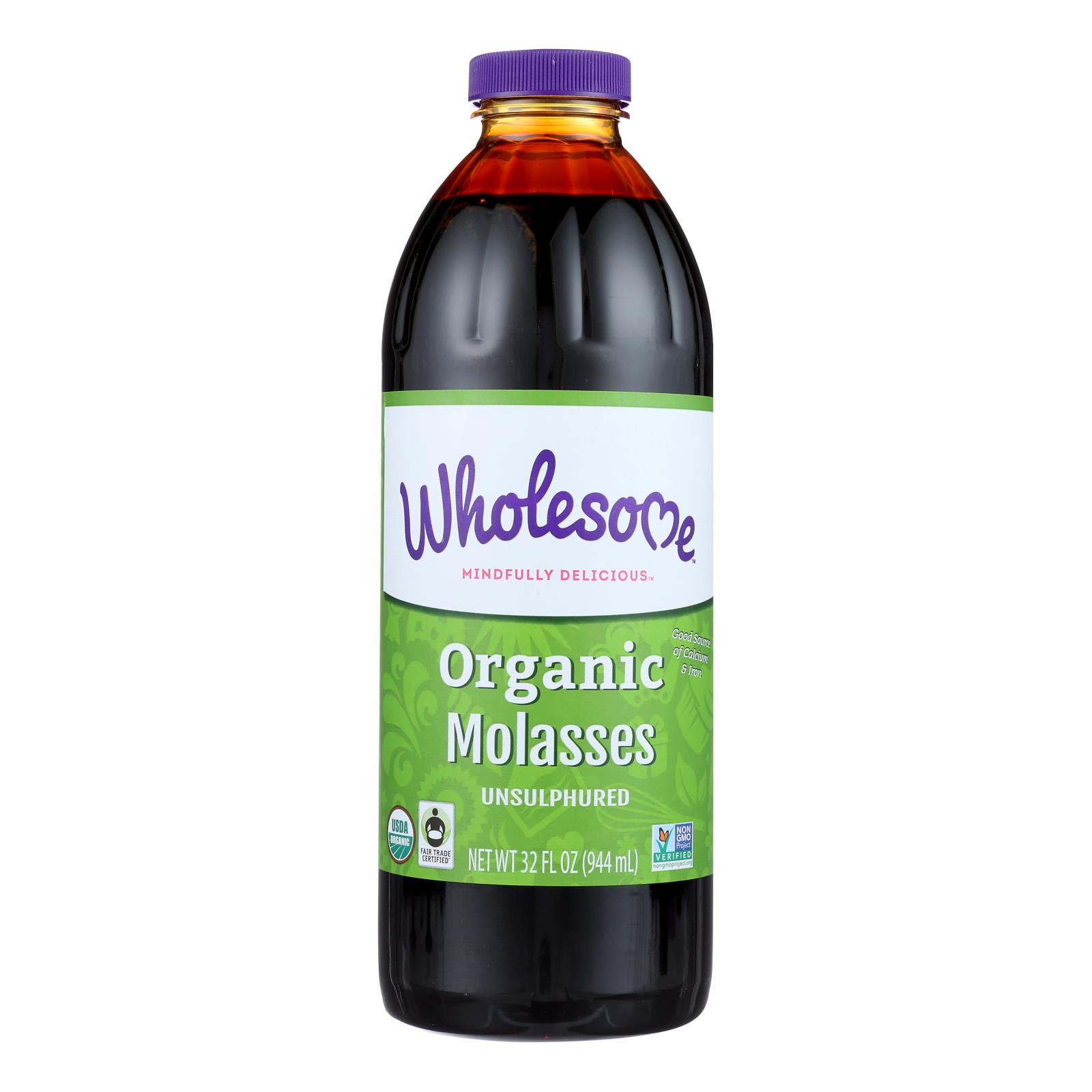 Wholesome Sweeteners Organic Molasses
, Liquid Sweetener, Case Of 12, 32 Oz.