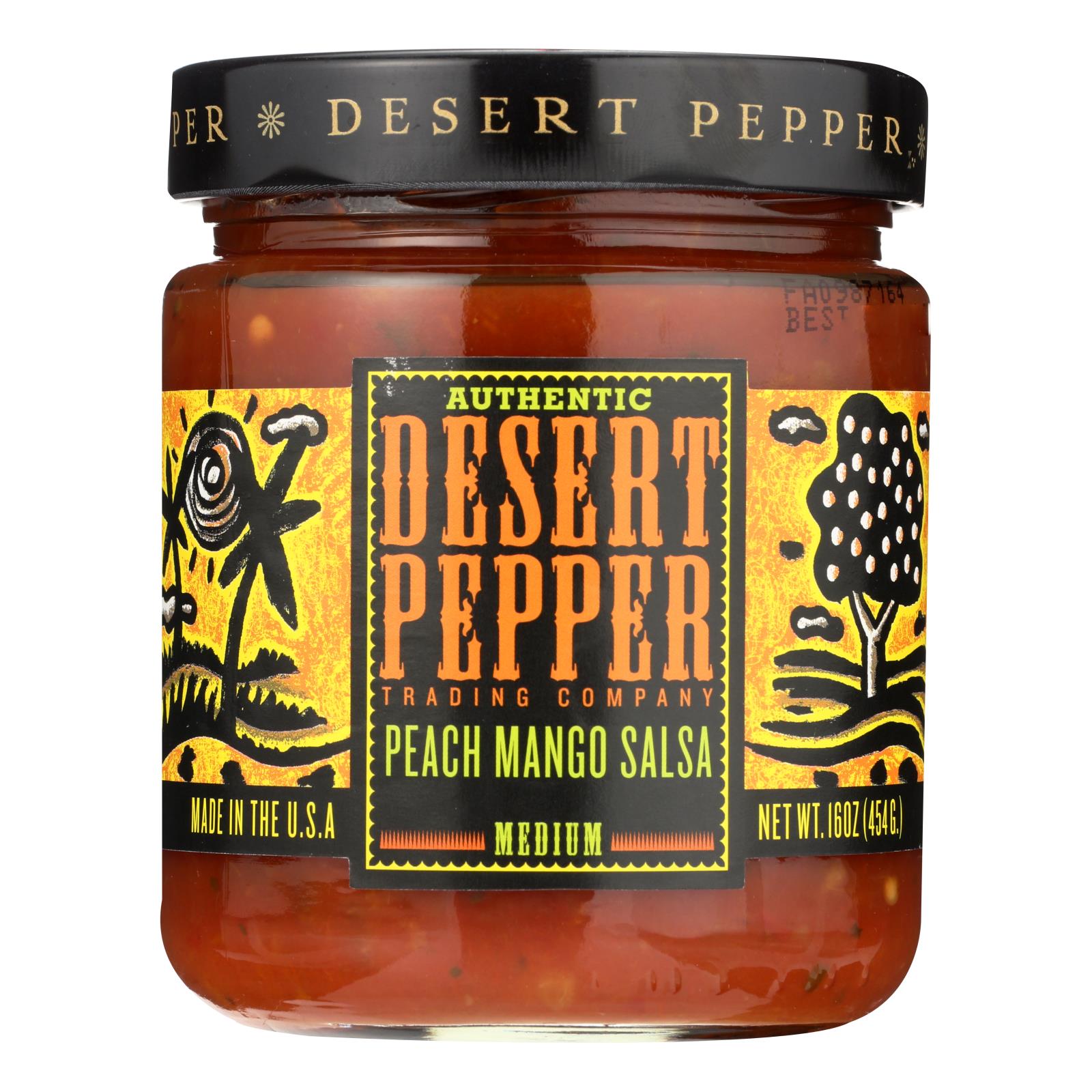Desert Pepper Trading, Medium Hot Peach Mango Salsa, Case Of 6, 16 Oz.