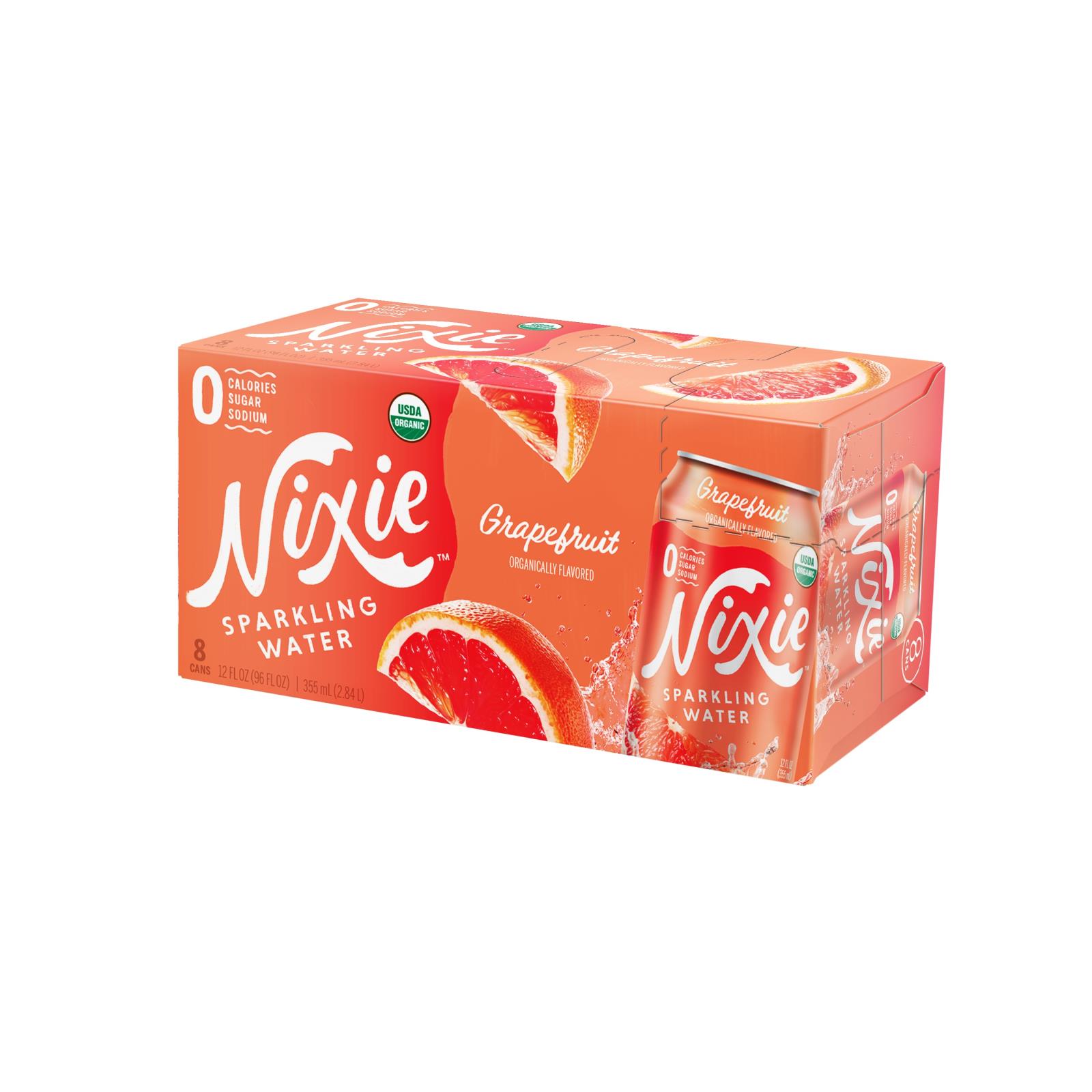 Nixie Sparkling Water - Sparkling Water Grapefruit - Case Of 3 - 8-12 Fz