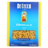De Cecco Pasta, Elbows Pasta, Case Of 20, 16 Oz.