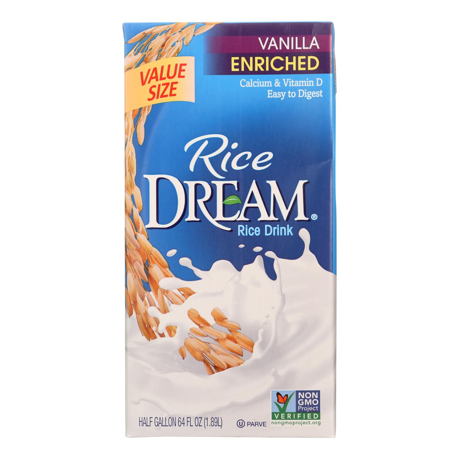 Rice Dream Original Rice Drink, Enriched Vanilla, Case Of 8, 64 Fl Oz.