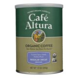 Cafe Altura, Organic Regular Roast Ground Coffee, Decaf, Case Of 6, 12 Oz
