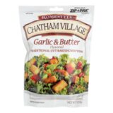 Chatham Village Traditional Cut Croutons, Garlic And Butter, Case Of 12, 5 Oz.