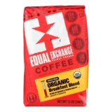 Equal Exchange Organic Whole Bean Coffee, Breakfast Blend, Case Of 6, 12 Oz.