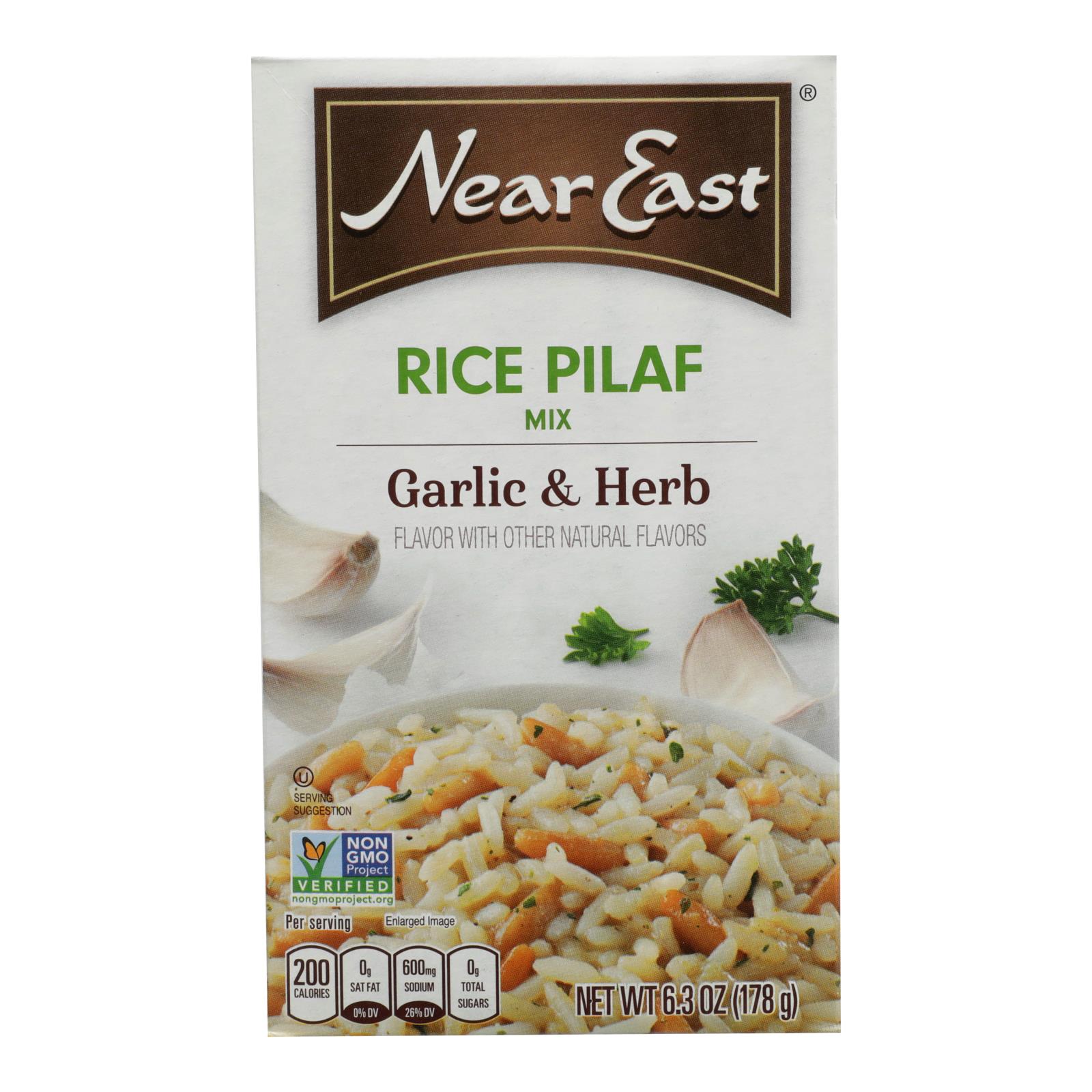 Near East Rice Pilafs, Garlic And Herb, Case Of 12, 6.3 Oz.