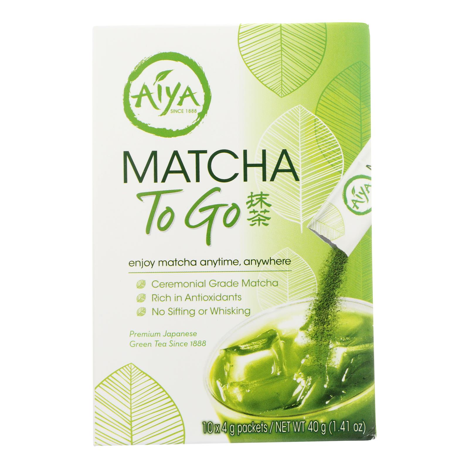 Aiya Tea, Stick, Matcha To Go, Case Of 8, 10 Count