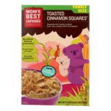 Mom's Best Naturals Toasted Cinnamon Squares, Case Of 14, 17.5 Oz.