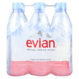 Evians Spring Water Natural Spring Water, Case Of 4, 16.9 Fl Oz.