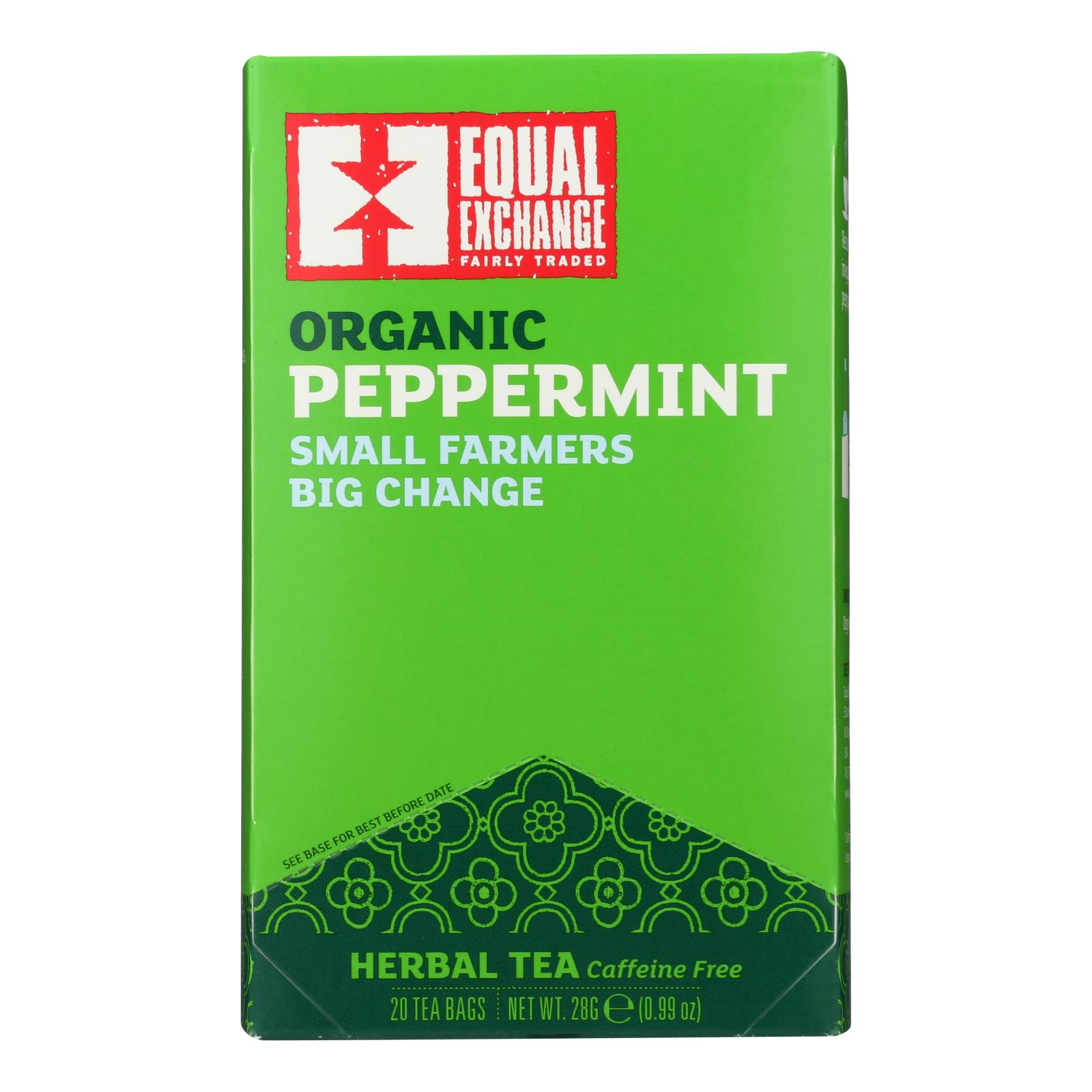 Equal Exchange Organic Peppermint Tea, Peppermint Tea, Case Of 6, 20 Bags