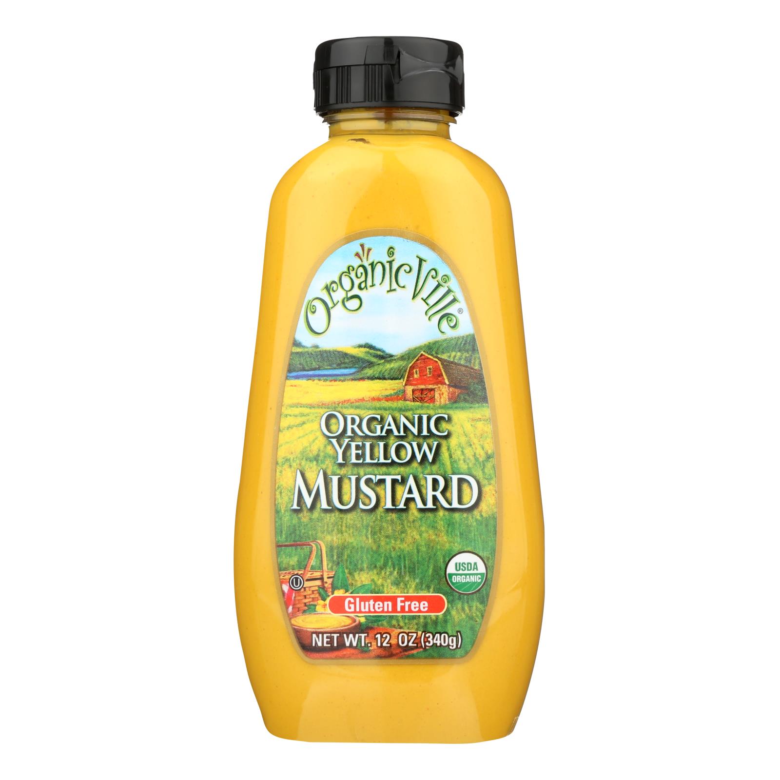 Organic Ville Organic Yellow, Mustard, Case Of 12, 12 Oz.