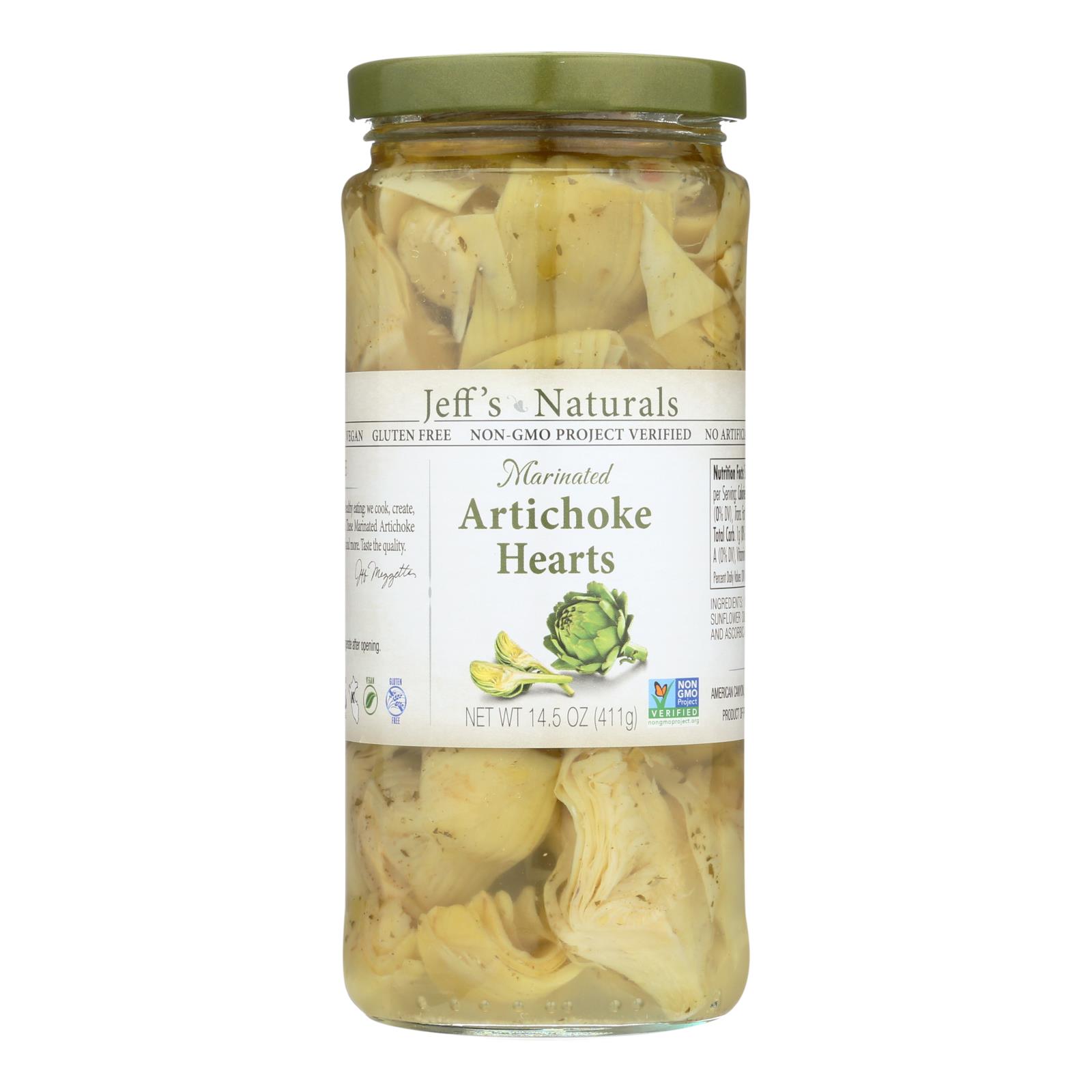 Jeff's Natural Artichoke Hearts, Marinated, Case Of 6, 14.5 Oz