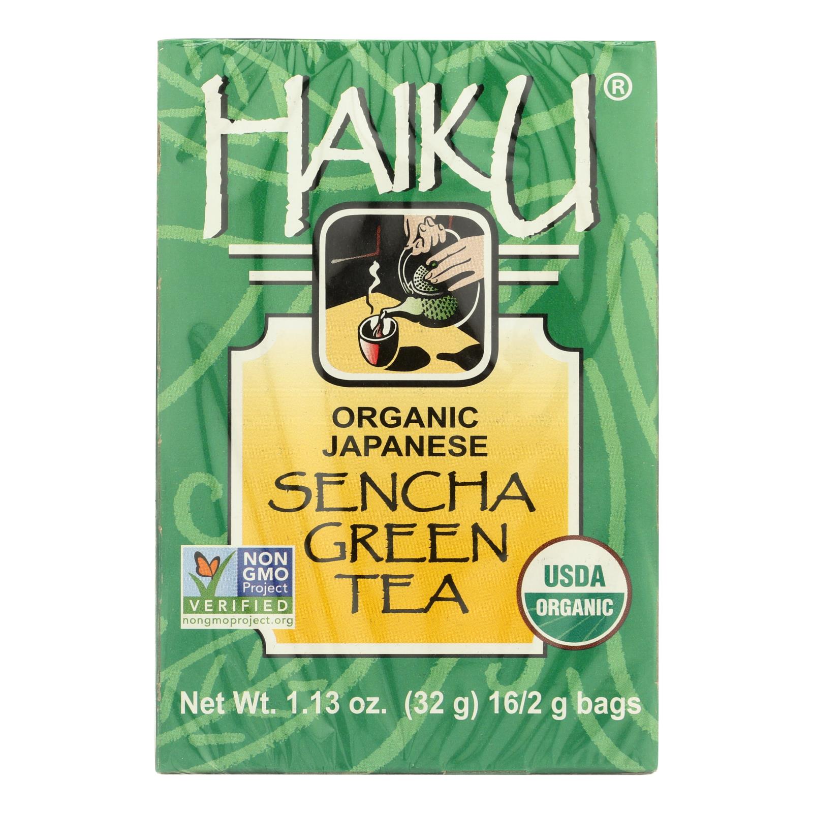 Haiku Green Tea, Sencha, Case Of 6, 16 Bags