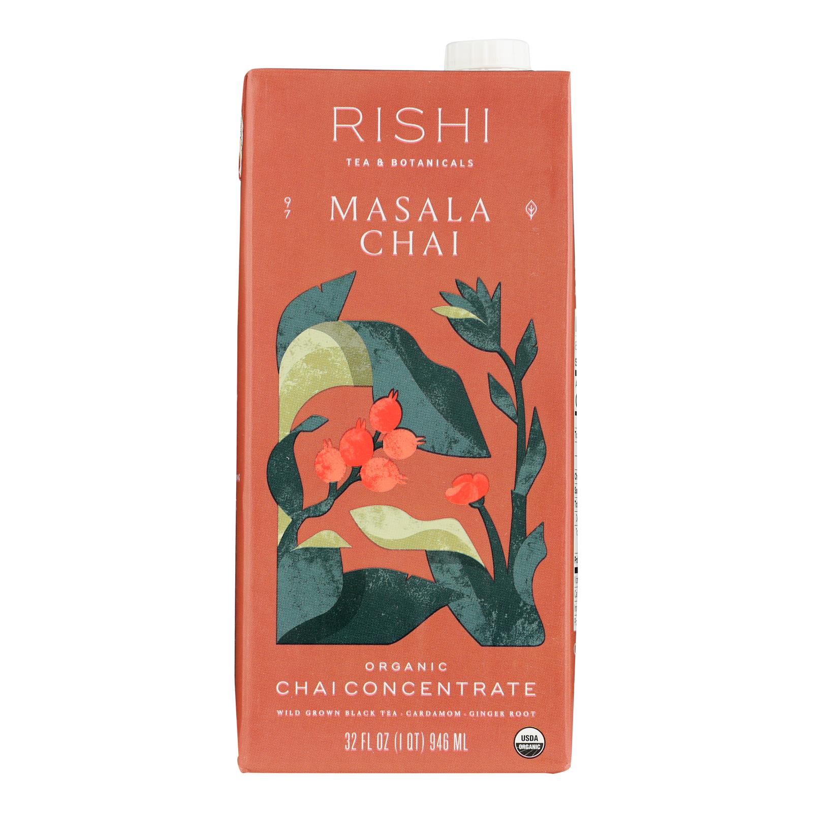Rishi Masala Chai Concentrate, Case Of 12, 32 Fl Oz