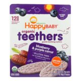 Happy Baby Teethers, Organic, Gentle, Blueberry And Purple Carrot, 1.7 Oz, Case Of 6