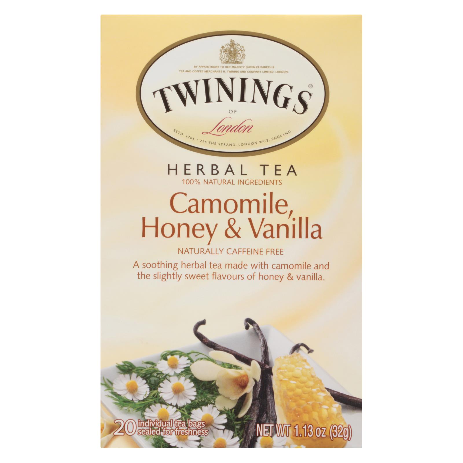 Twinings Tea Herbal Tea, Chamomile Honey And Vanilla, Case Of 6, 20 Bags