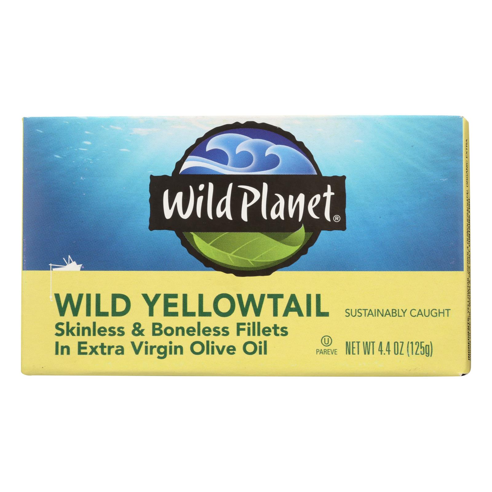 Wild Planet Wild Yellow Tail Fillets In Extra Virgin Olive Oil, Case Of 12, 4.375 Oz.