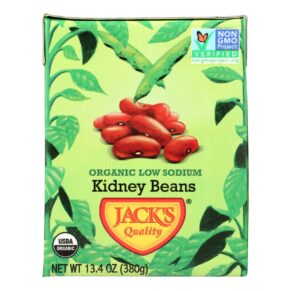 Jack's Quality Organic Red Kidney Beans, Low Sodium, Case Of 8, 13.4 Oz
