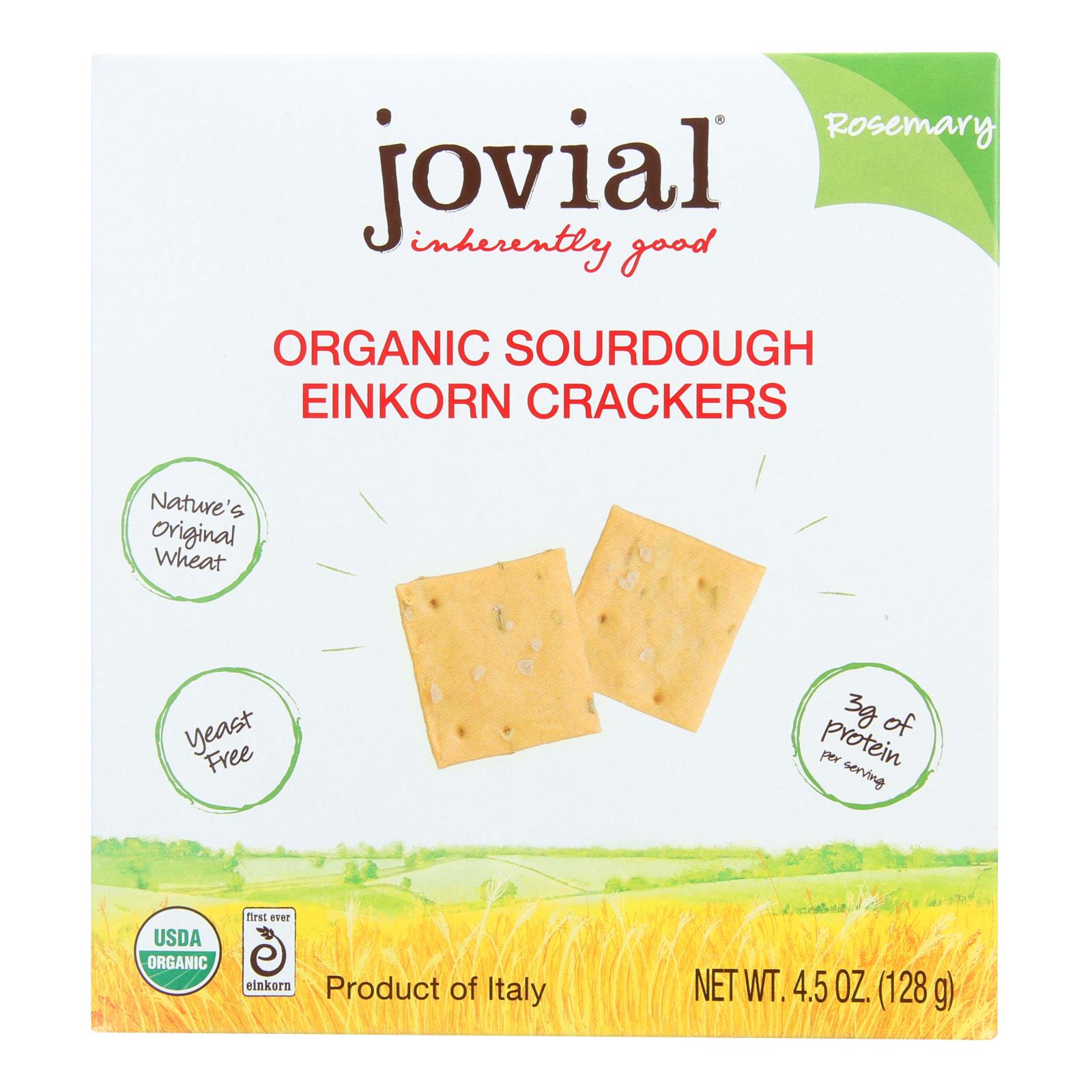 Jovial, Sourdough Einkorn Crackers, Rosemary, Case Of 10, 4.5 Oz.