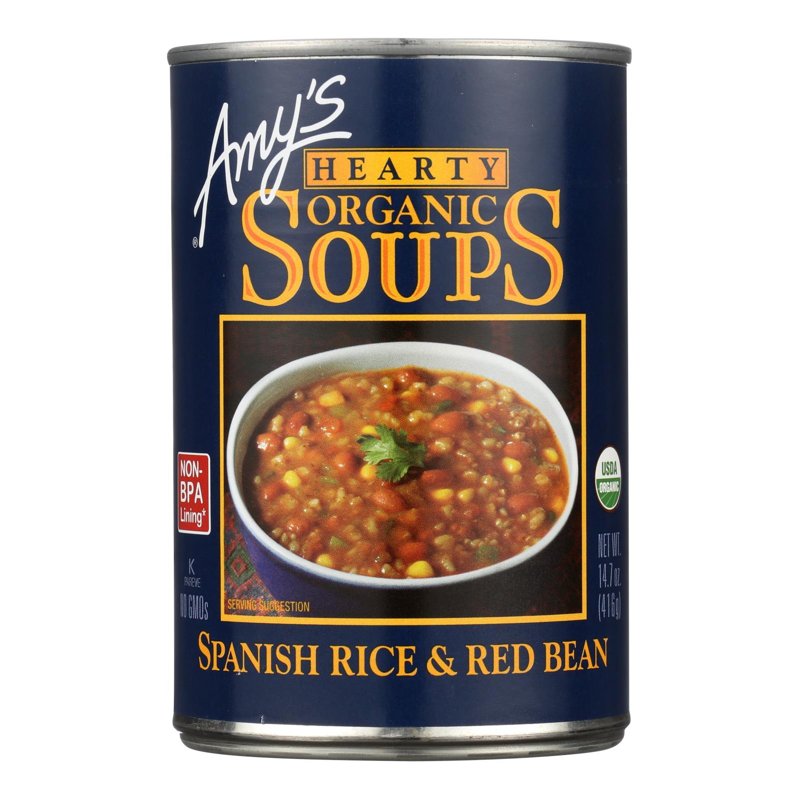 Amy's, Organic Spanish Rice & Red Bean Soup, Case Of 12, 14.7 Oz