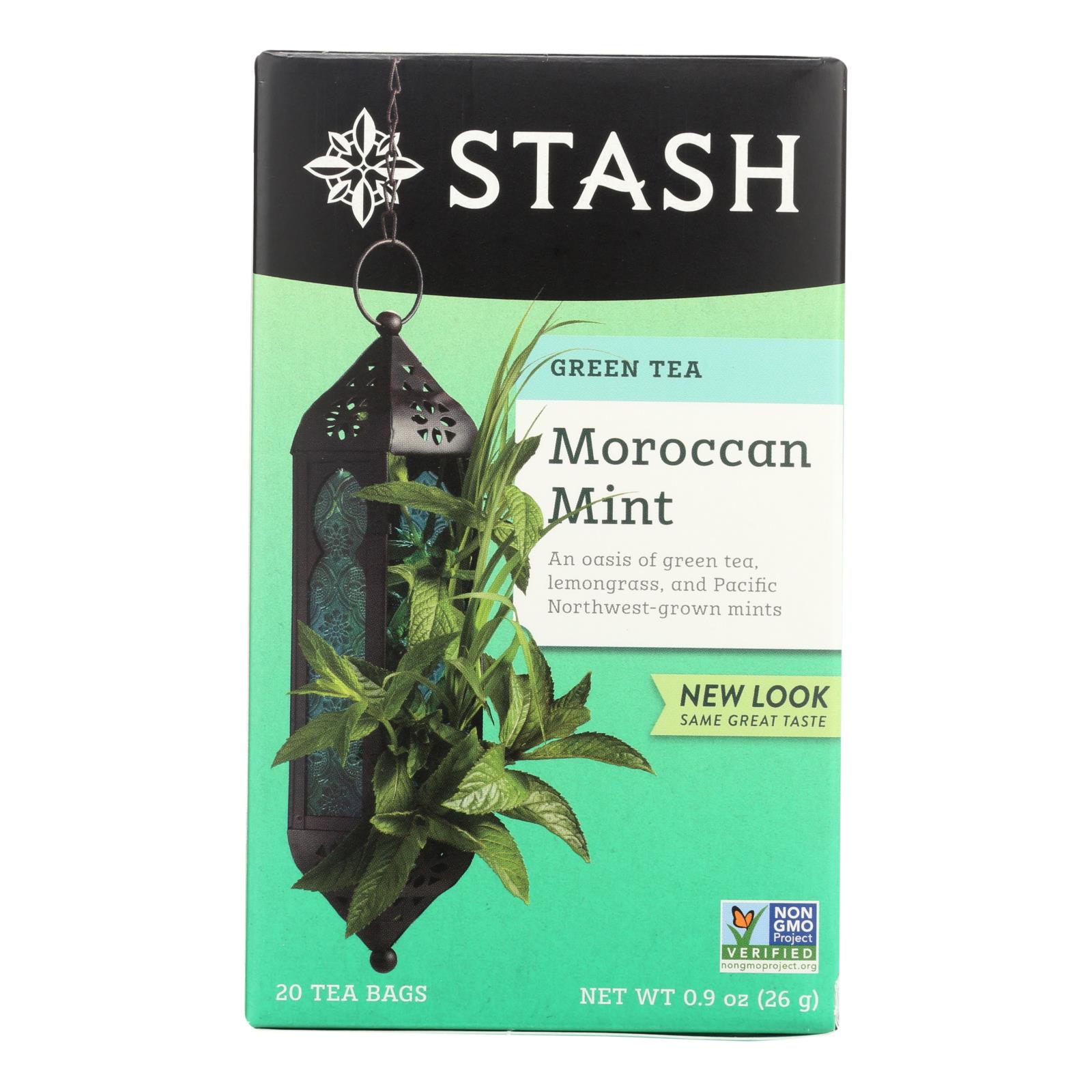 Stash Tea Green Tea, Moroccan Mint, Case Of 6, 20 Bags