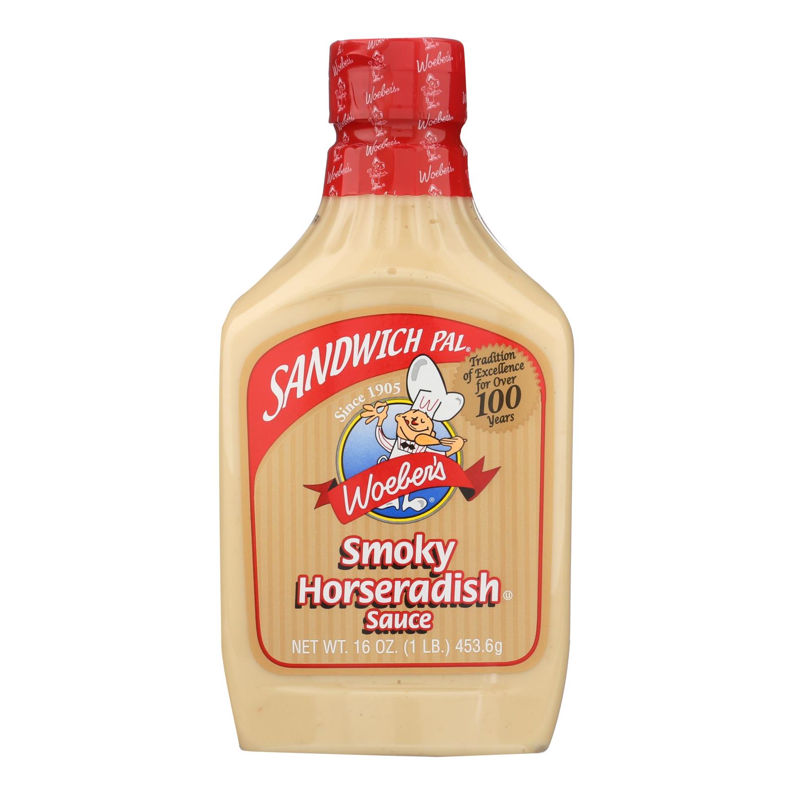 Woeber's Sandwich Pal Smoky Horseradish Sauce, Case Of 6, 16 Fl Oz.